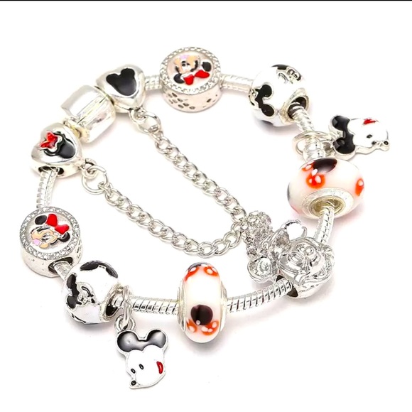 New Disney Mickey 925 Charm Bracelet - Picture 1 of 3